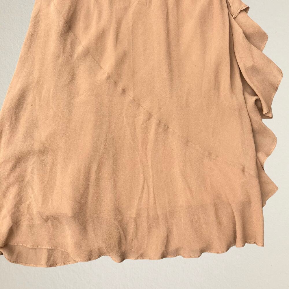 Vintage 90s brown beaded silk ruffle dress, bohemian boho chic Y2K fairycore - Picture 4 of 14